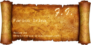 Farics Irina névjegykártya